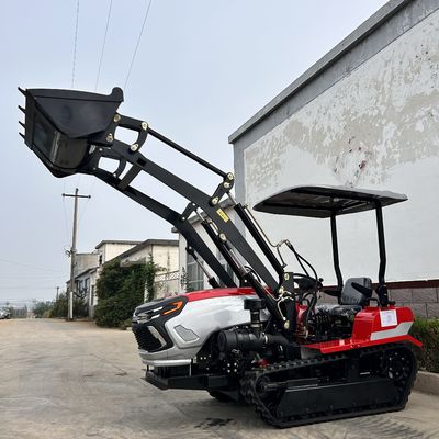 गार्डन क्रॉलर ट्रैक ट्रैक्टर 50HP 60HP लोडर के साथ छोटे खेत क्रॉलर ट्रैक्टर