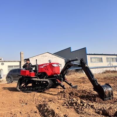 धान के खेत / सूखी भूमि रबर ट्रैक फार्म क्रॉलर ट्रैक्टर ट्रेंचर / रोटरी टिलर के साथ