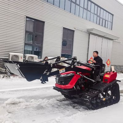 मिनी ऑर्चर्ड 50HP धान के खेत क्रॉलर ट्रैक्टर लोडर के साथ कृषि मशीनरी